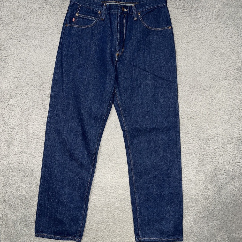 NEW Red Kap Jeans Mens 32x32 Blue Denim Wash Workwear Straight Leg Relaxed Pants